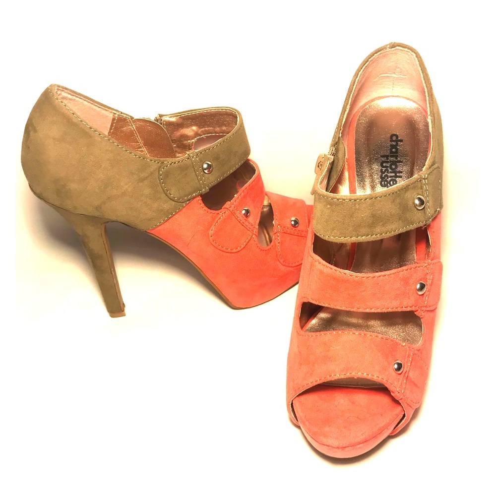 Orange and brown suede booties- 🎉Host pick 2/11🎉